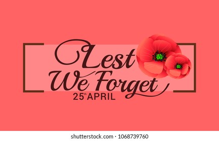 Illustration Of Anzac Day Poster Or Banner Background.