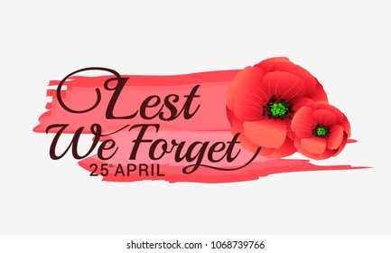 Illustration Of Anzac Day Poster Or Banner Background.