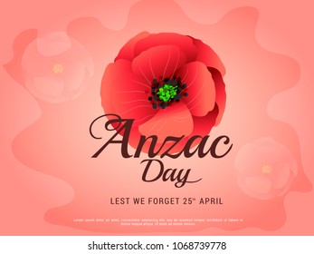 Illustration Of Anzac Day Poster Or Banner Background.