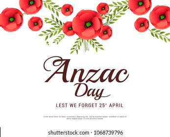 Illustration Of Anzac Day Poster Or Banner Background.