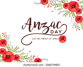 Illustration Of Anzac Day Poster Or Banner Background.