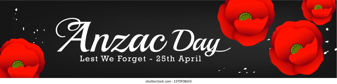 Illustration Of Anzac Day Poster or Banner Background.