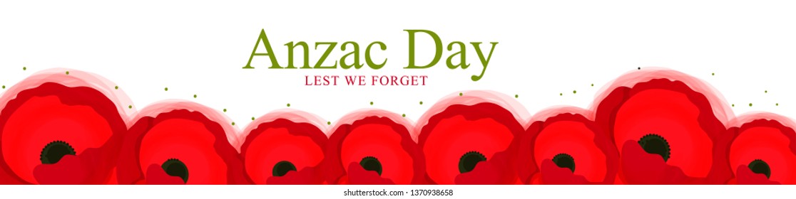 Illustration Of Anzac Day Poster or Banner Background.