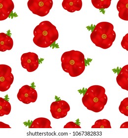 Illustration of Anzac Day seamless pattern background with Poppy flower