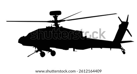illustration of apache helicopter silhouette isolated on white background high quality illustration