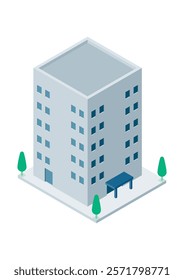 Illustration of an apartment building seen from above