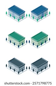 Illustration of an apartment building seen from above