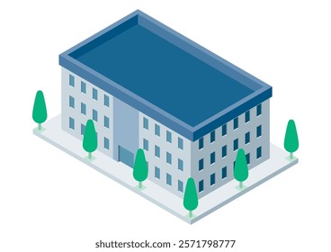 Illustration of an apartment building seen from above