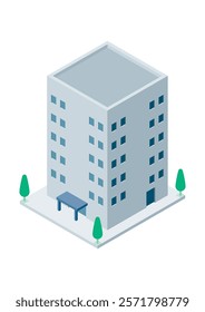 Illustration of an apartment building seen from above