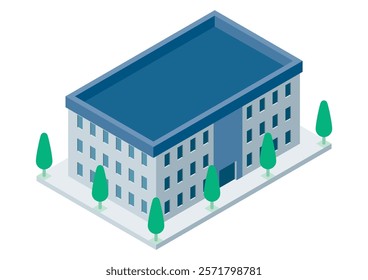 Illustration of an apartment building seen from above