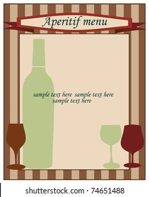 illustration of aperitif menu in vector