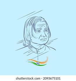 Illustration Of A.P.J Abdul Kalam. The Former President Of India 