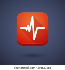 Illustration of an app button with a heart beat sign