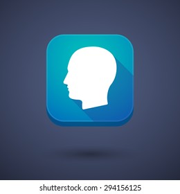 Illustration of an app button with a male head