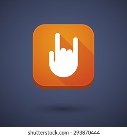 Illustration of an app button with a rocking hand