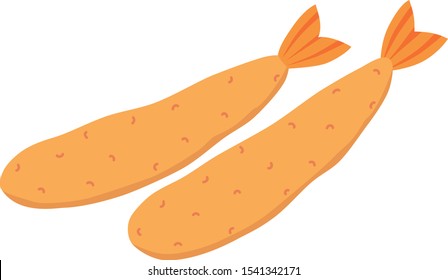 Illustration of the appetizing fried prawn