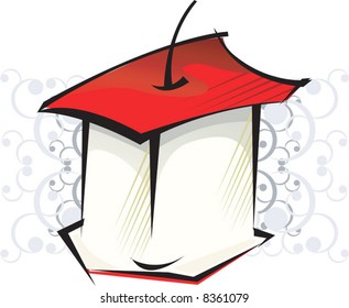 Illustration of a apple after slicing