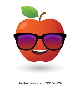 Illustration of an apple avatar wearing glasses