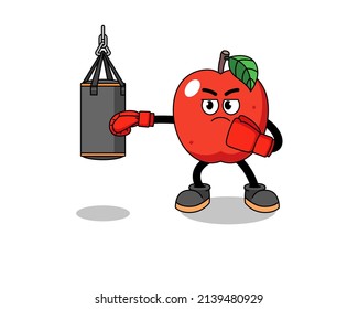 Ilustración del boxeador de manzanas , diseño de caracteres
