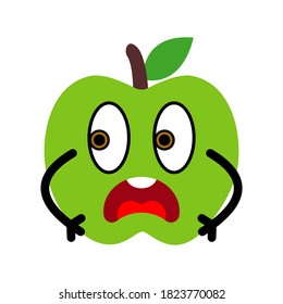 Illustration Apple-Cartoon-Schockausdruck