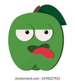 Illustration of Apple fruit. It is good for any products, such as children book, coloring book, cartoon sticker, t shirt design, etc.