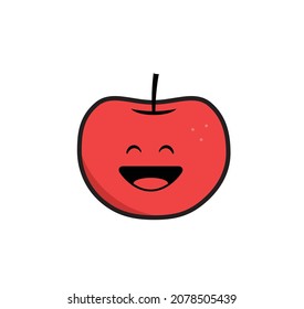 An illustration of an apple with a happy face