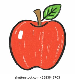 Illustration of an Apple for Healthy Eating and Food Themed Designs Nutrition campaigns, grocery branding, fresh produce illustrations