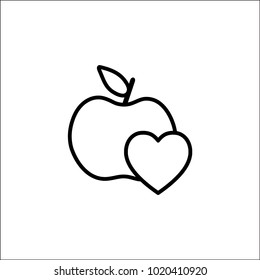 Illustration of an apple with a heart