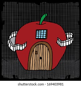 Illustration of apple house