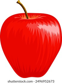Ilustración de una manzana con iluminación.