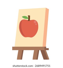 Illustration of an Apple on an Easel flat