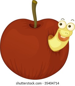 ilustración de una manzana en blanco
