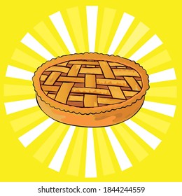 Illustration of apple pie, apple pie, contains sweet apples, dough strips, extra sweet hot pie.