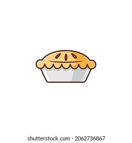 Illustration of Apple Pie Filled Color Icon - Fast Food Icon Set Vector Illustration Design.