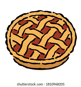 Illustration of Apple pie: Illustration like hand drawn illustration with ink and brush