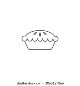 Illustration of Apple Pie Outline Icon - Fast Food Icon Set Vector Illustration Design.