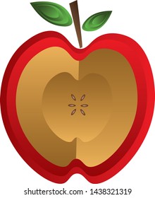 Illustration of an apple, red