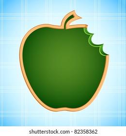 illustration of apple shape chalk board on abstract background