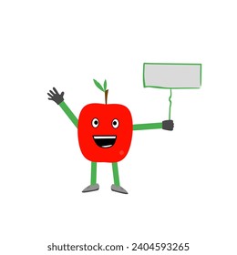 




illustration of an apple shape logo with eyes and legs