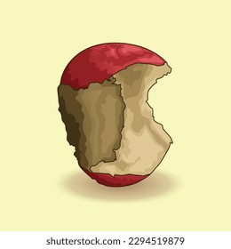 illustration of an apple that has been eaten