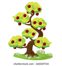illustration. Apple tree elegant