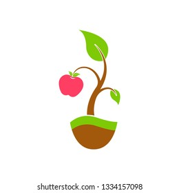 Illustration of an apple tree. The logotype for your company or fruit symbol for your projects.