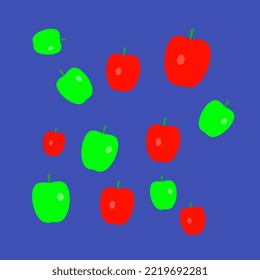 illustration of apples and blue background