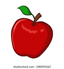 illustration of apples, can be used to describe the shape or appearance of apples, children's learning, the taste of apples