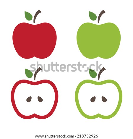 Illustration of apples .Vector