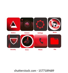 Illustration of application icons on phones
