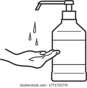 
Illustration Of Applying Antiseptic Solution To Hand