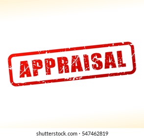Illustration of appraisal text buffered on white background