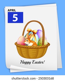 Illustration of April 5 is for Easter