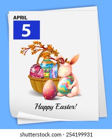 Illustration of April 5 is Easter day